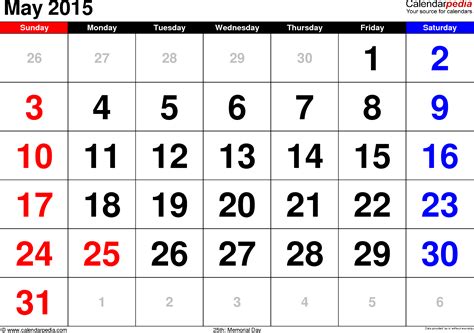 2015 Calendar May